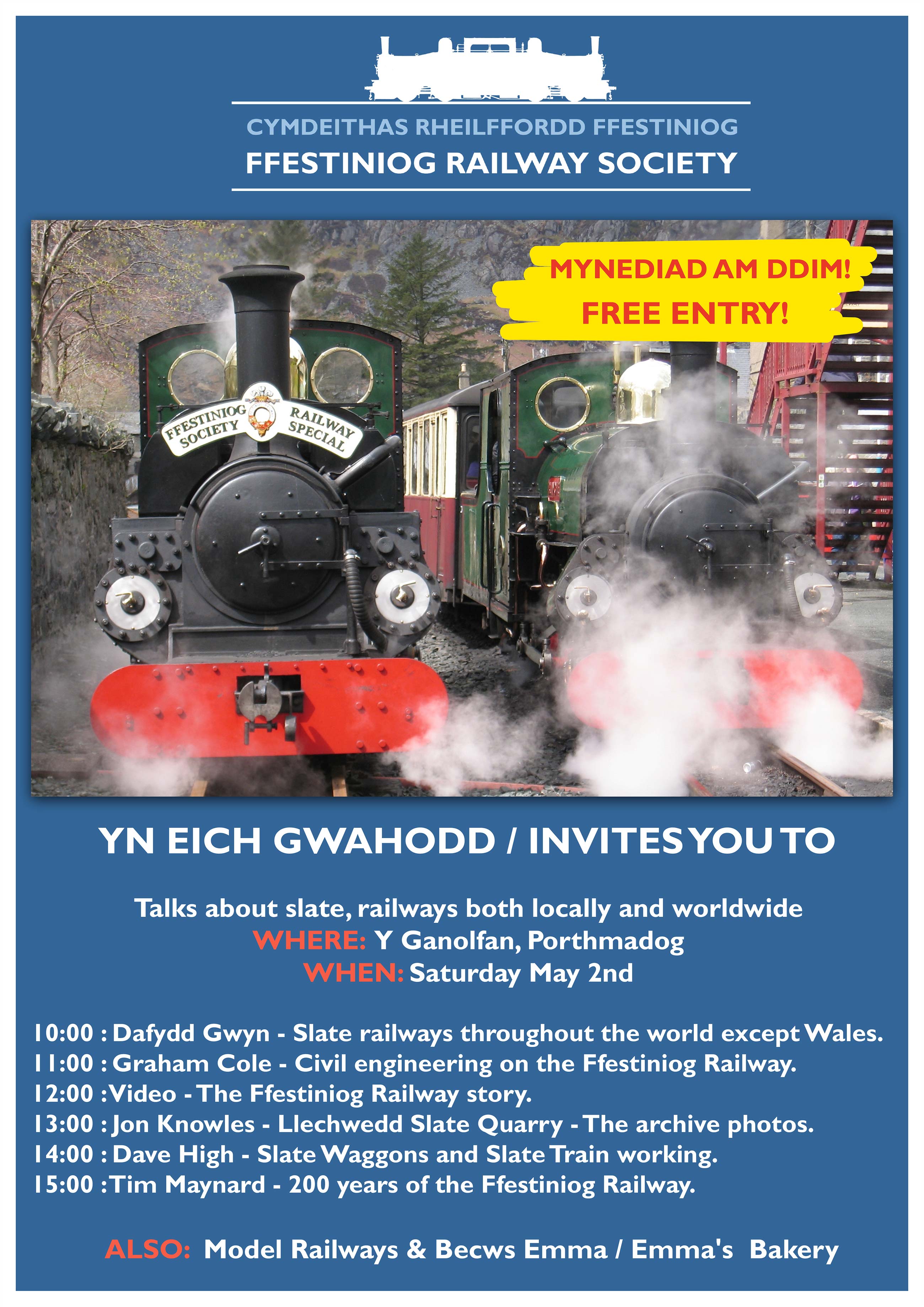 Images of Ffestiniog Railway Steam Trains with details of presentations
